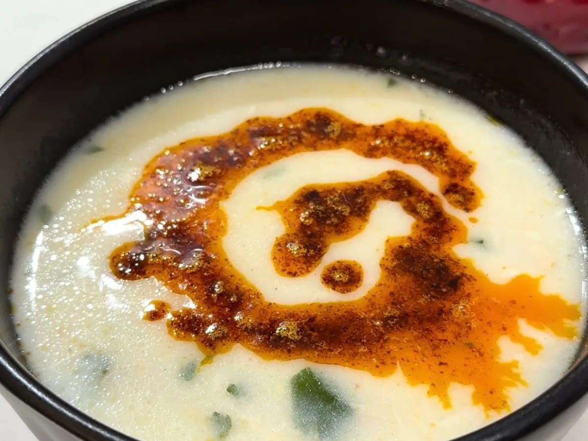 Turkish yogurt chicken soup