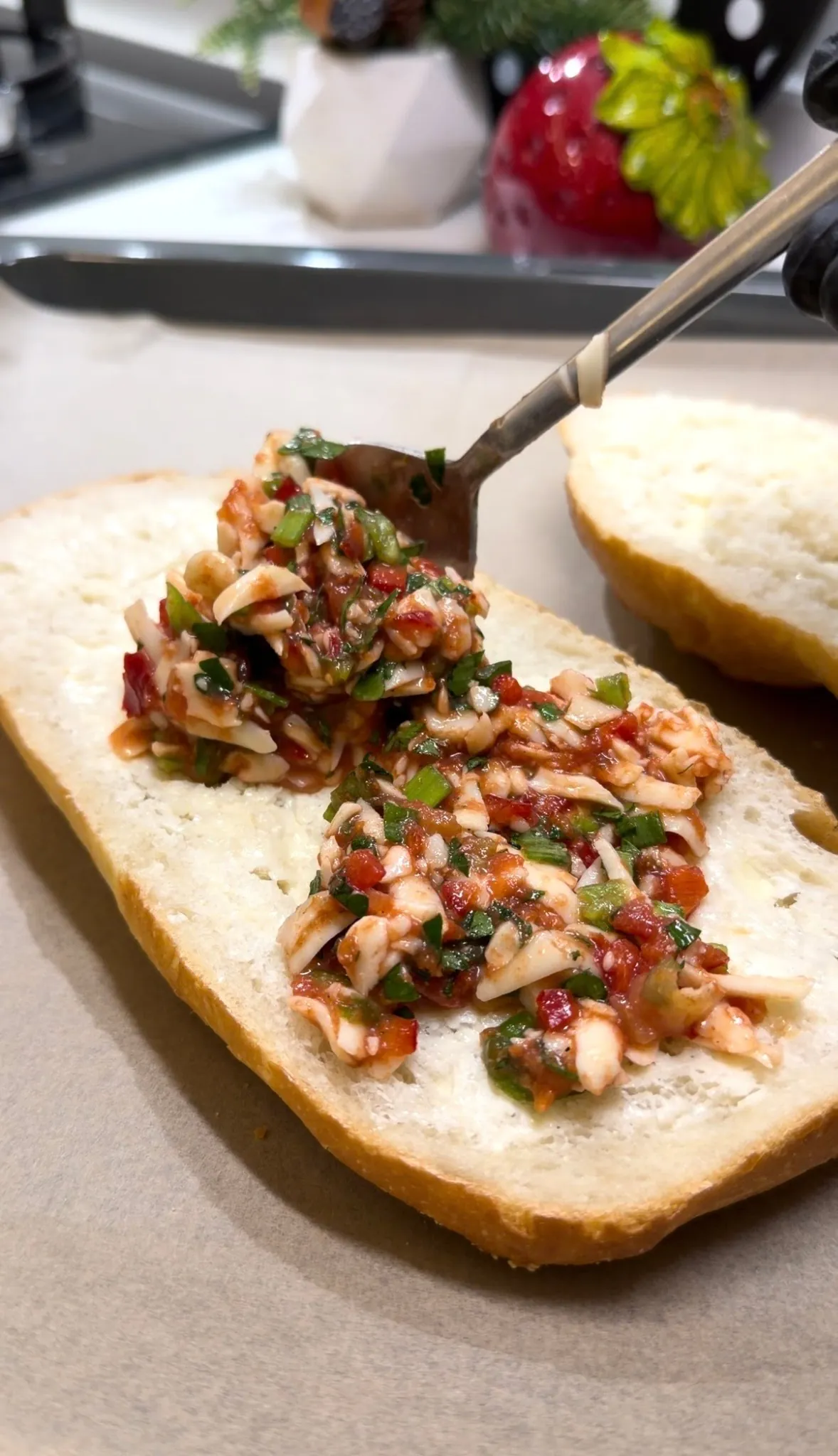 Freshly baked bread pizza with golden melted cheese