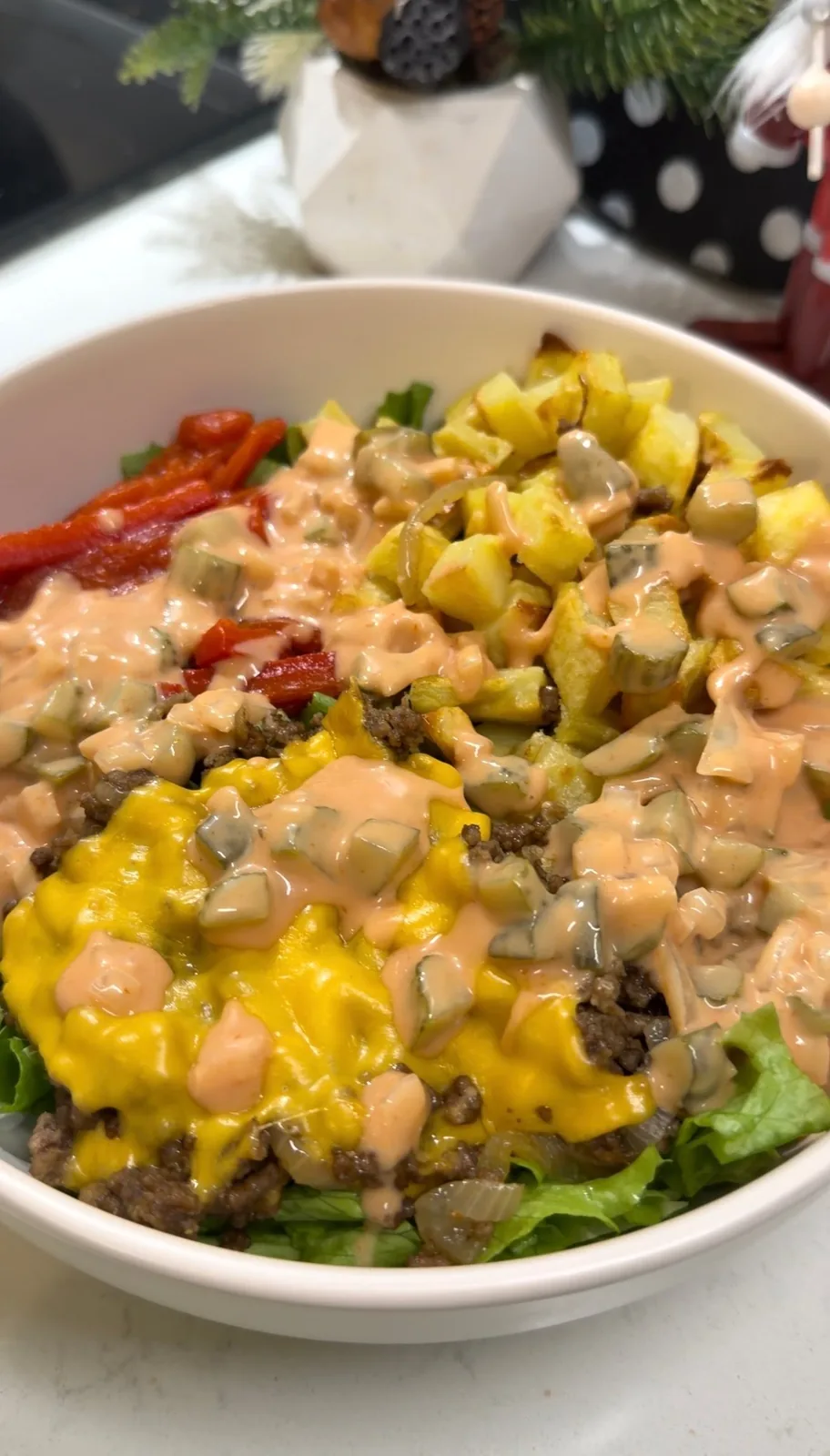Big Mac Bowl (Easy Healthy Burger Bowl)