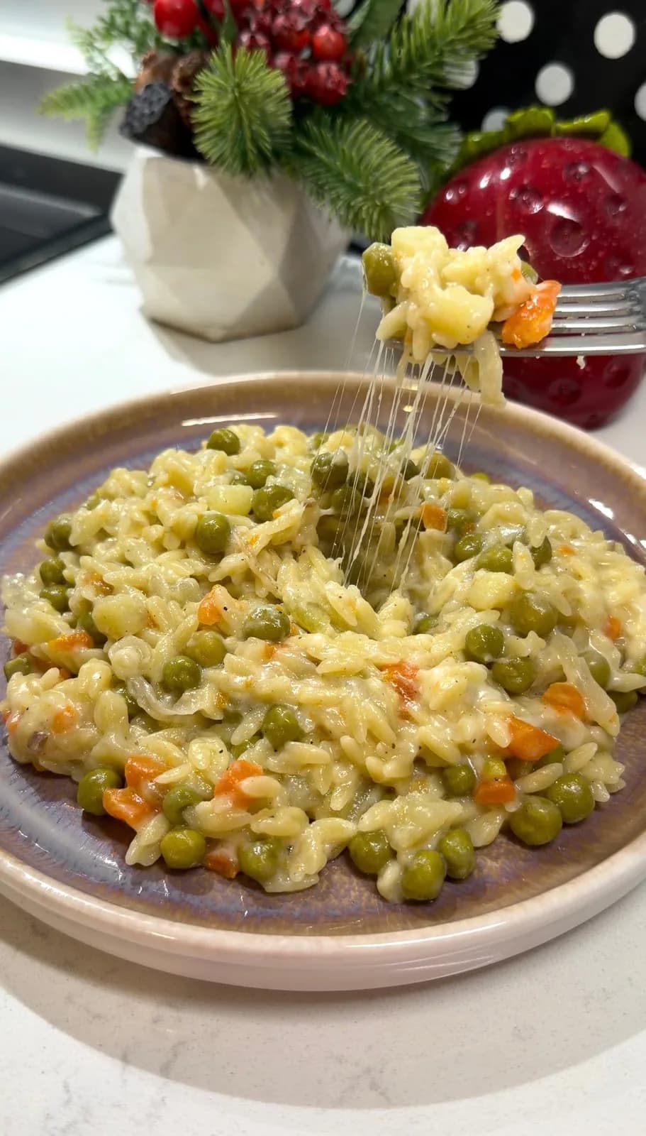 Creamy Orzo with Vegetables