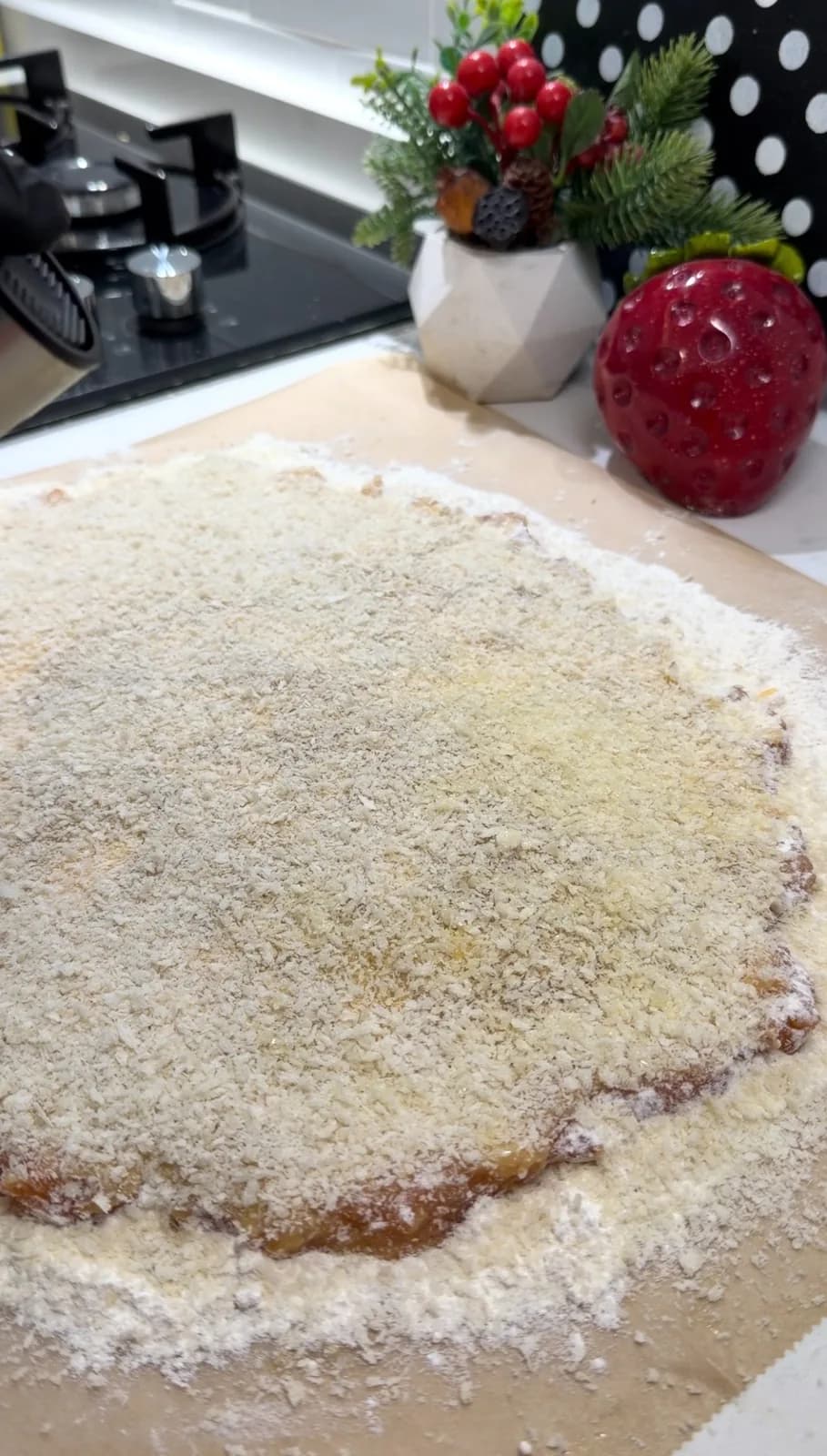 giant chicken schnitzel covered with a generous layer of panko breadcrumbs