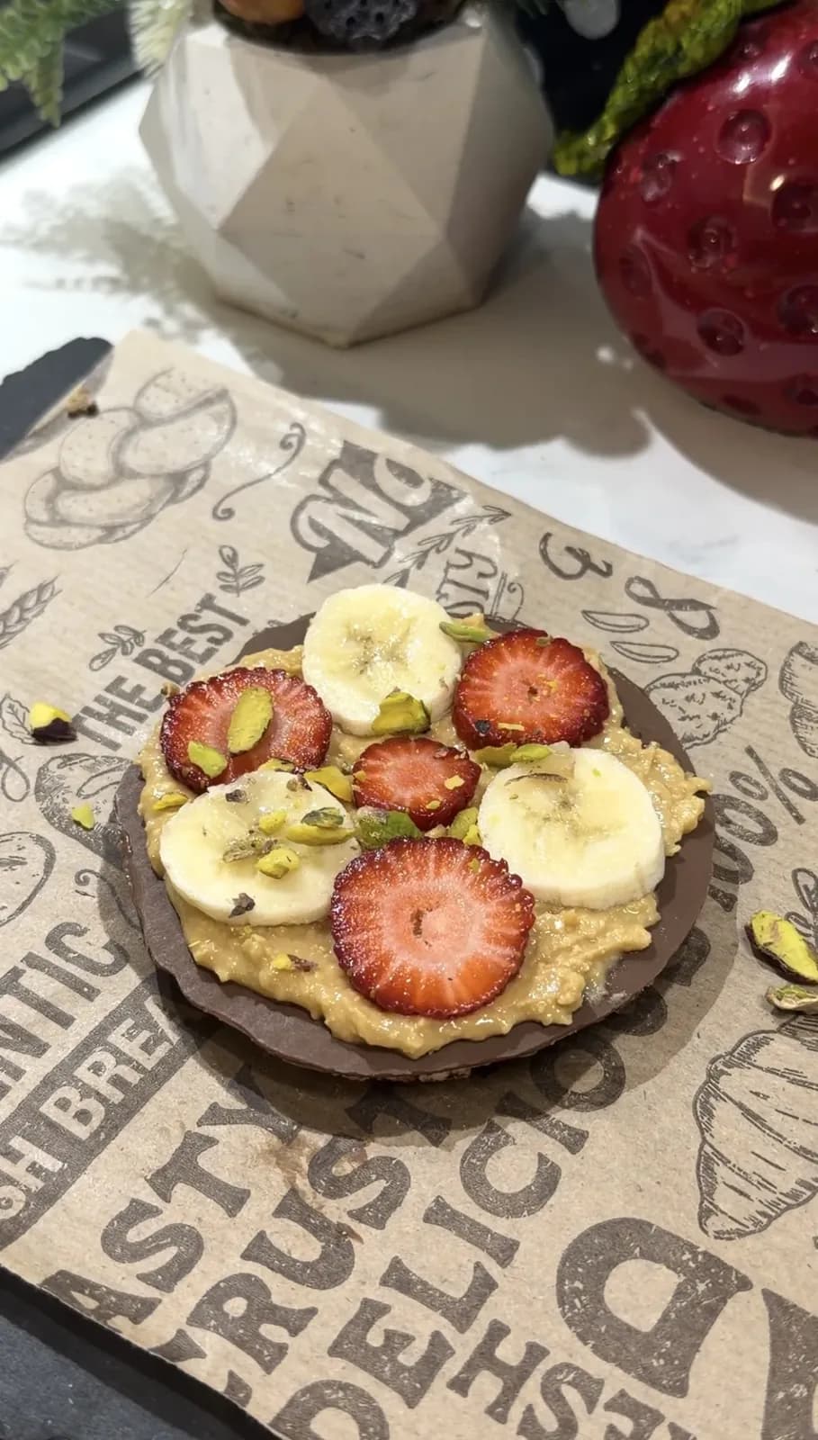 Healthy Chocolate Fruit Rice Cake