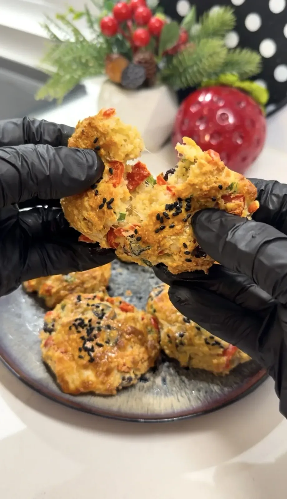 Healthy Oatmeal Vegetable Pogaca (Easy High Protein Snack)