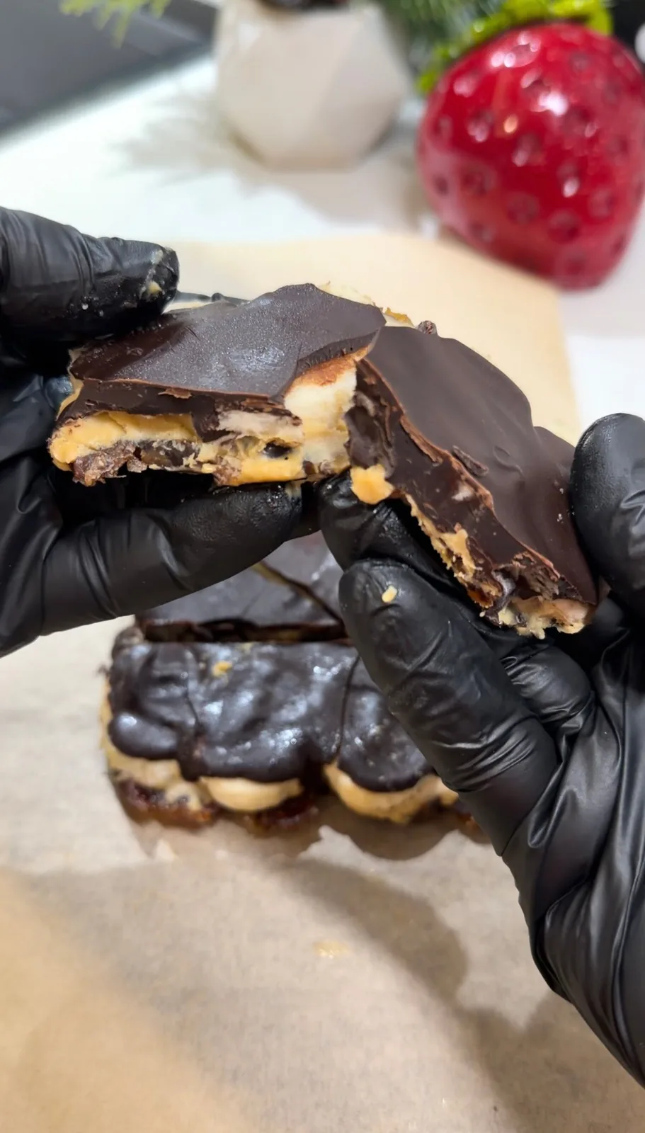 No-Bake Date Dessert with Peanut Butter & Chocolate