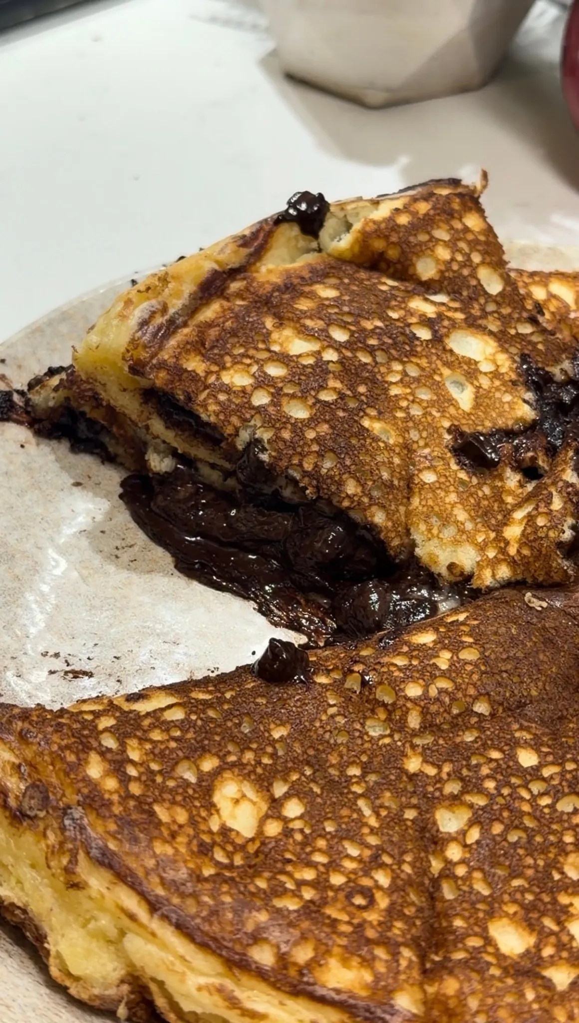 Chocolate Stuffed Pancakes