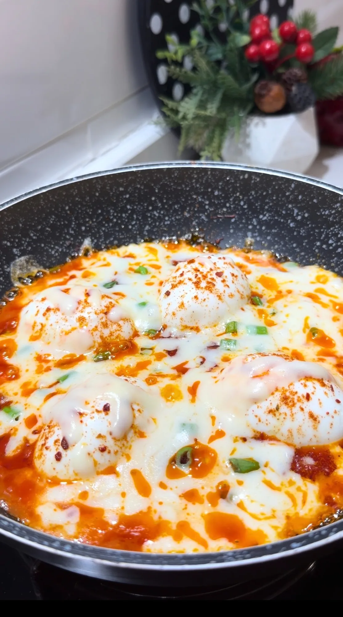 Turkish-Style Eggs in Tomato Sauce with Melted Cheese recipe video preview